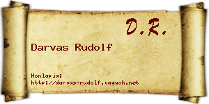 Darvas Rudolf névjegykártya
